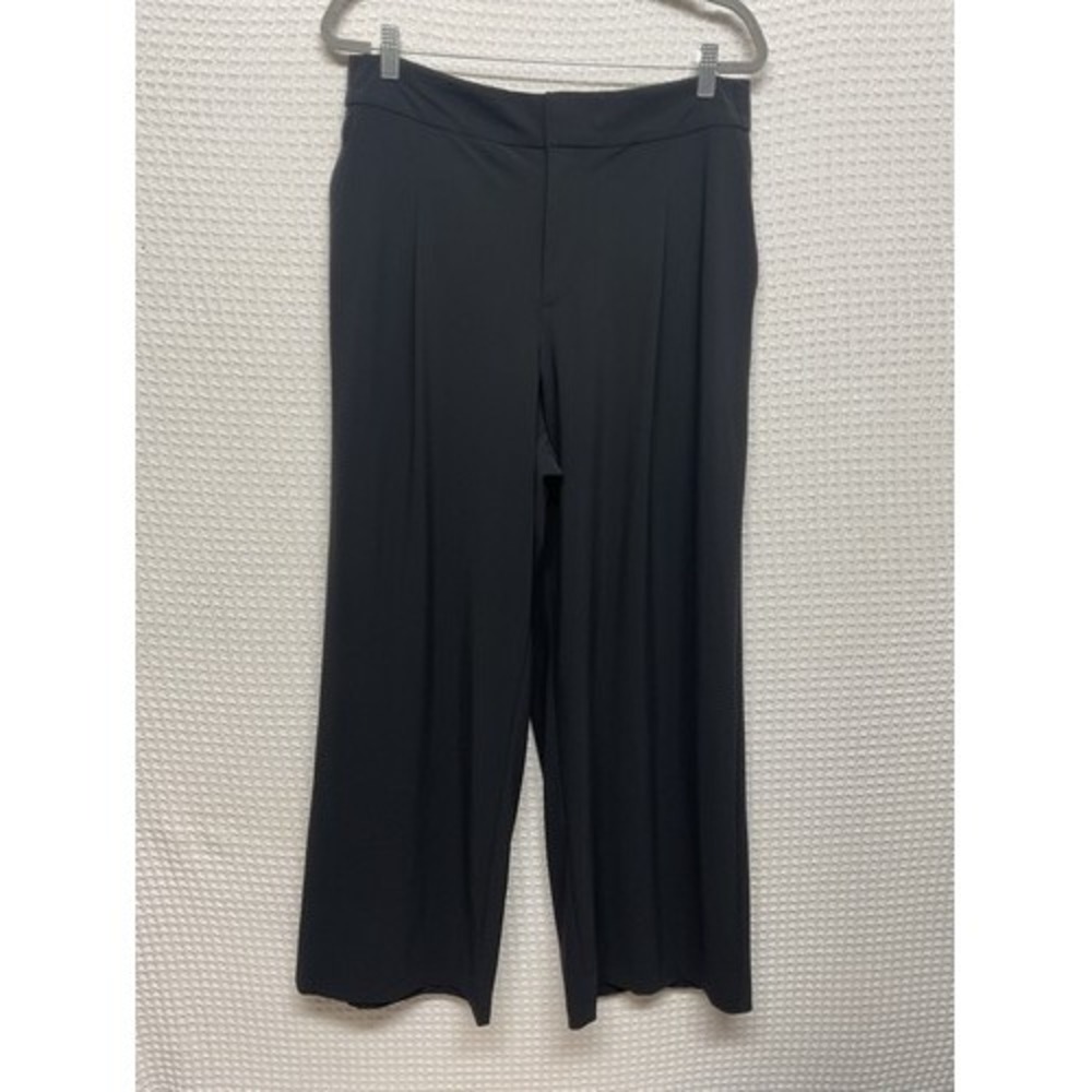 NWOT Athleta Black High Rise Wide Leg Pants Women 14 Indonesia Nylon/Spandex
